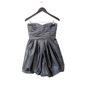 Calvin Klein Navy‎ Gold Shimmer Sweetheart Neckline Bubble Skirt Mini Dress